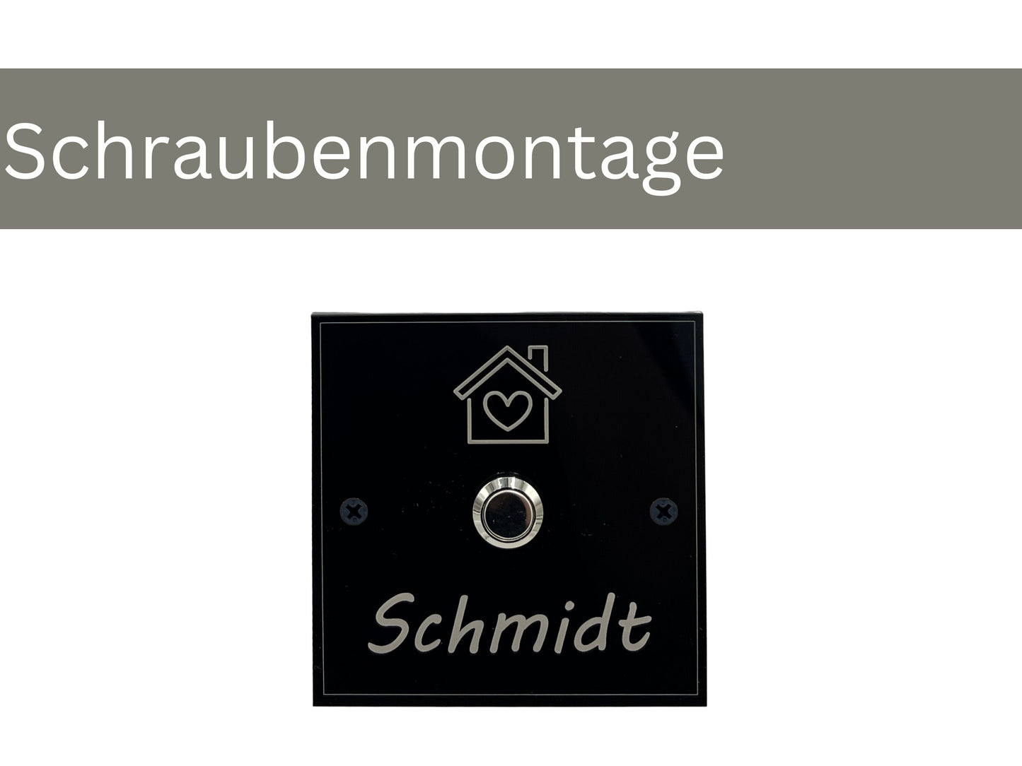 Personalisiertes Acryl Klingelschild Edelstahltaster Motiv Haus