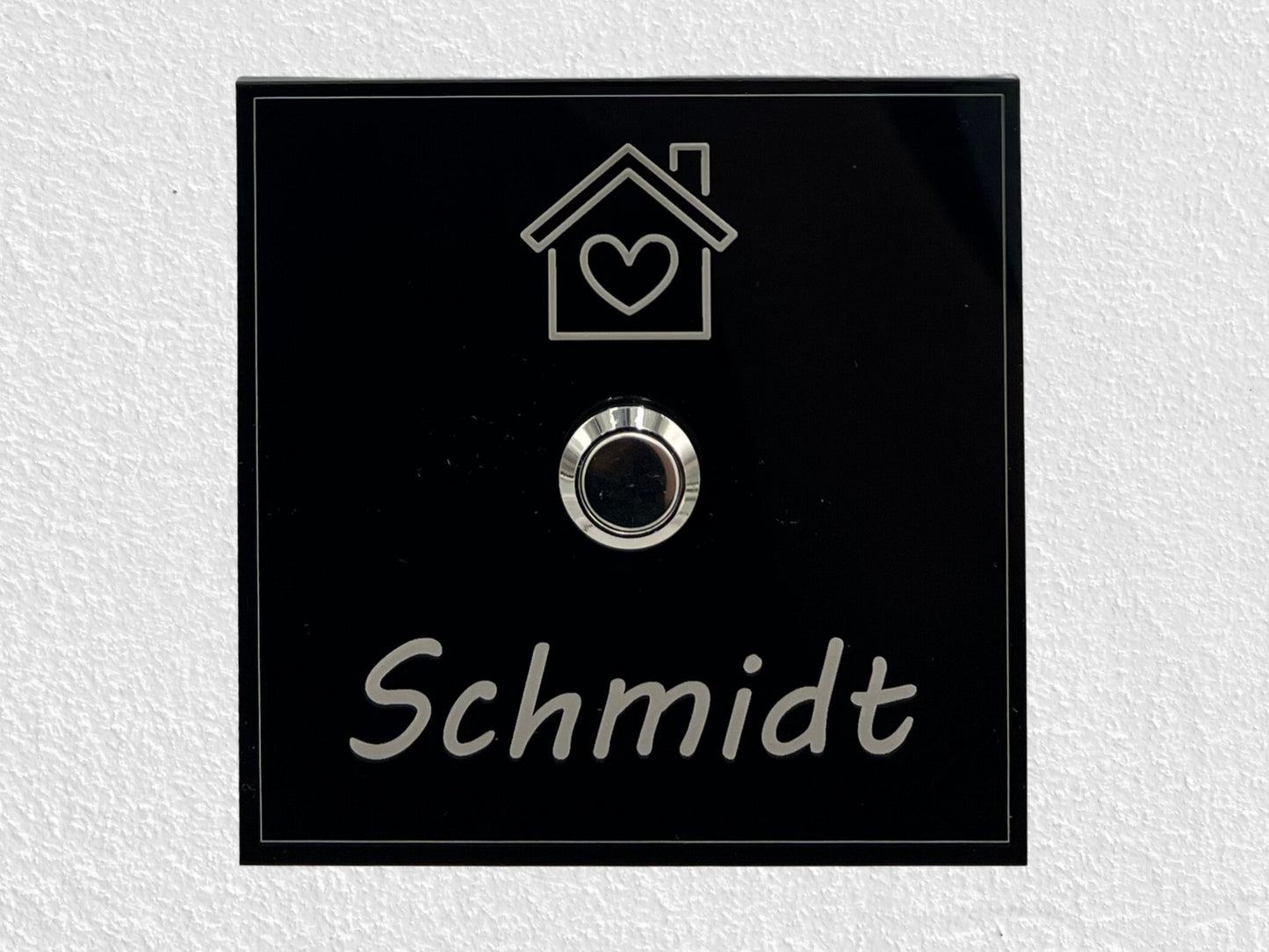 Personalisiertes Acryl Klingelschild Edelstahltaster Motiv Haus