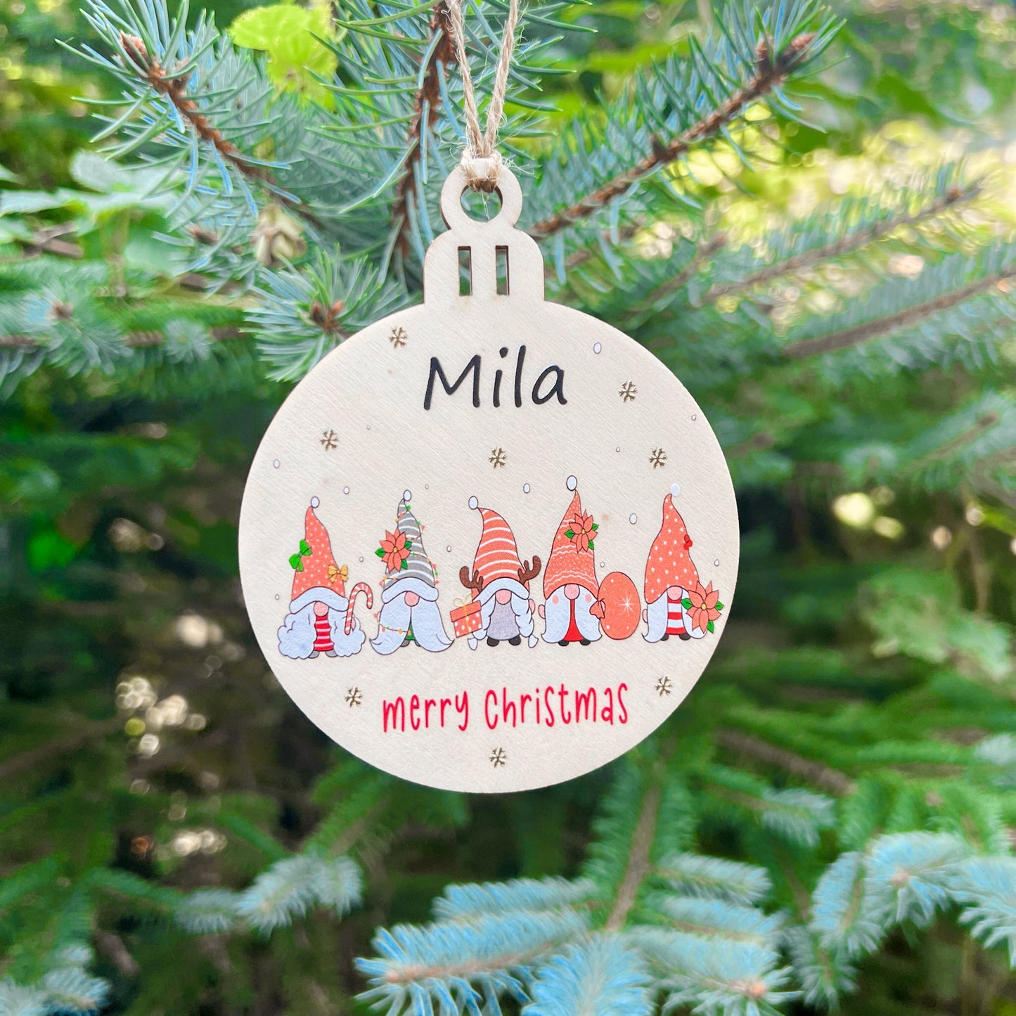 Weihnachtsbaumkugel aus Holz - UV Druck