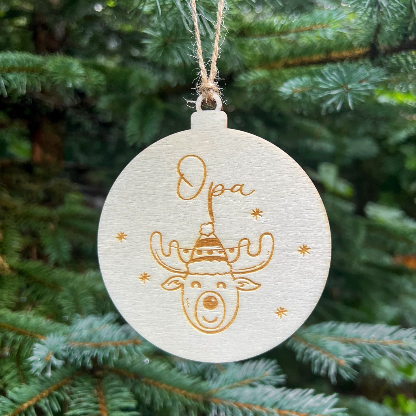 Weihnachtsbaumkugel aus Holz - Lasergraviert