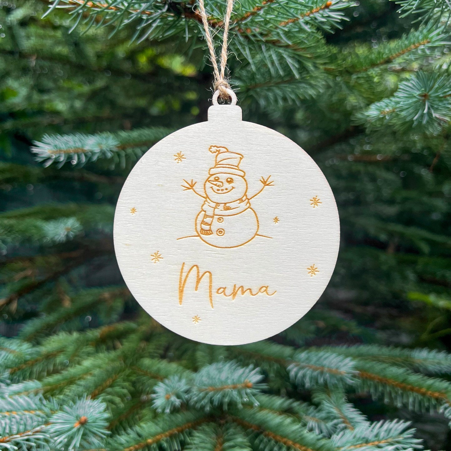 Weihnachtsbaumkugel aus Holz - Lasergraviert