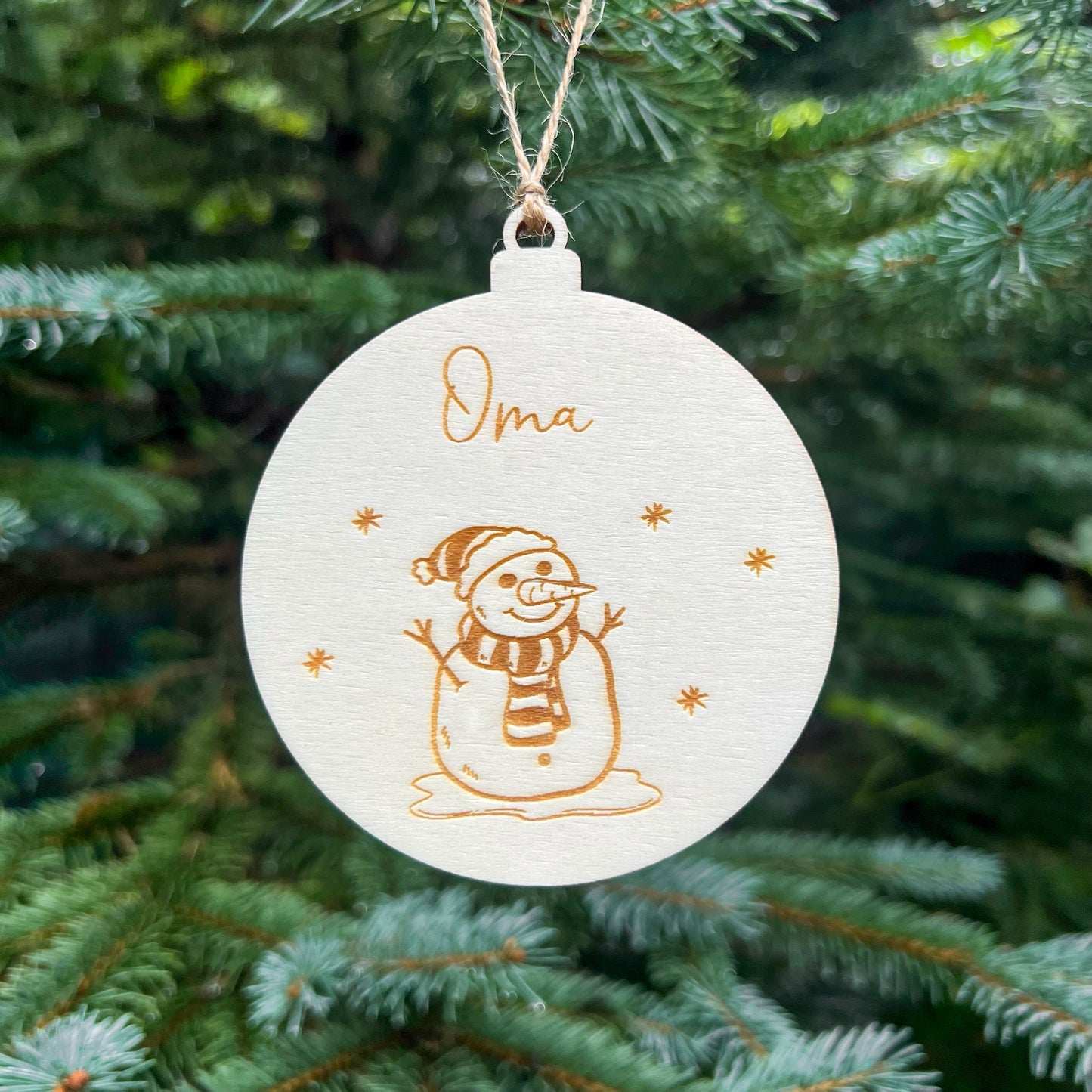 Weihnachtsbaumkugel aus Holz - Lasergraviert