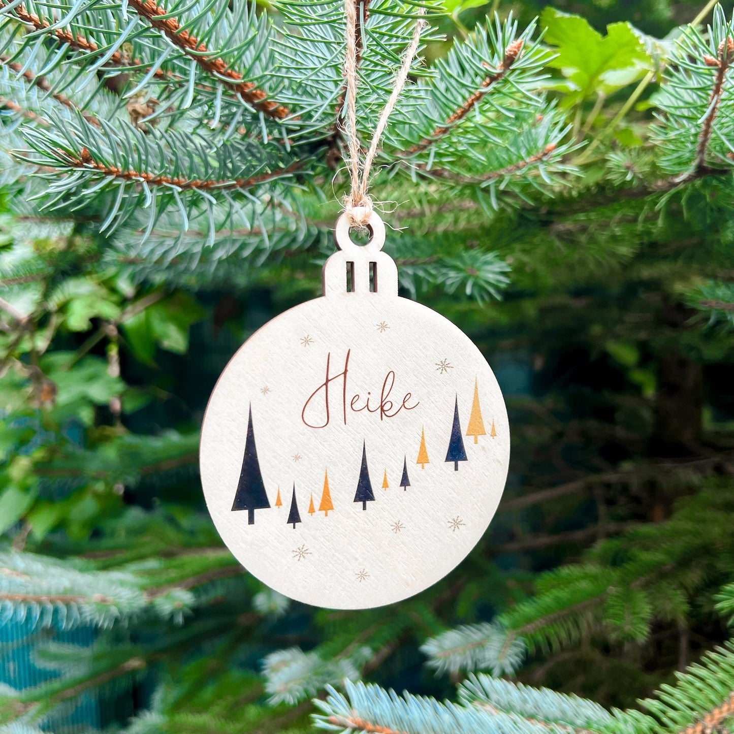 Weihnachtsbaumkugel aus Holz - UV Druck