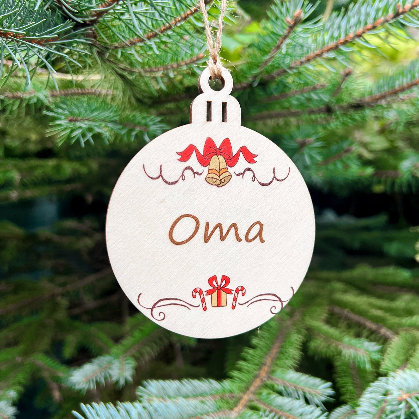 Weihnachtsbaumkugel aus Holz - UV Druck