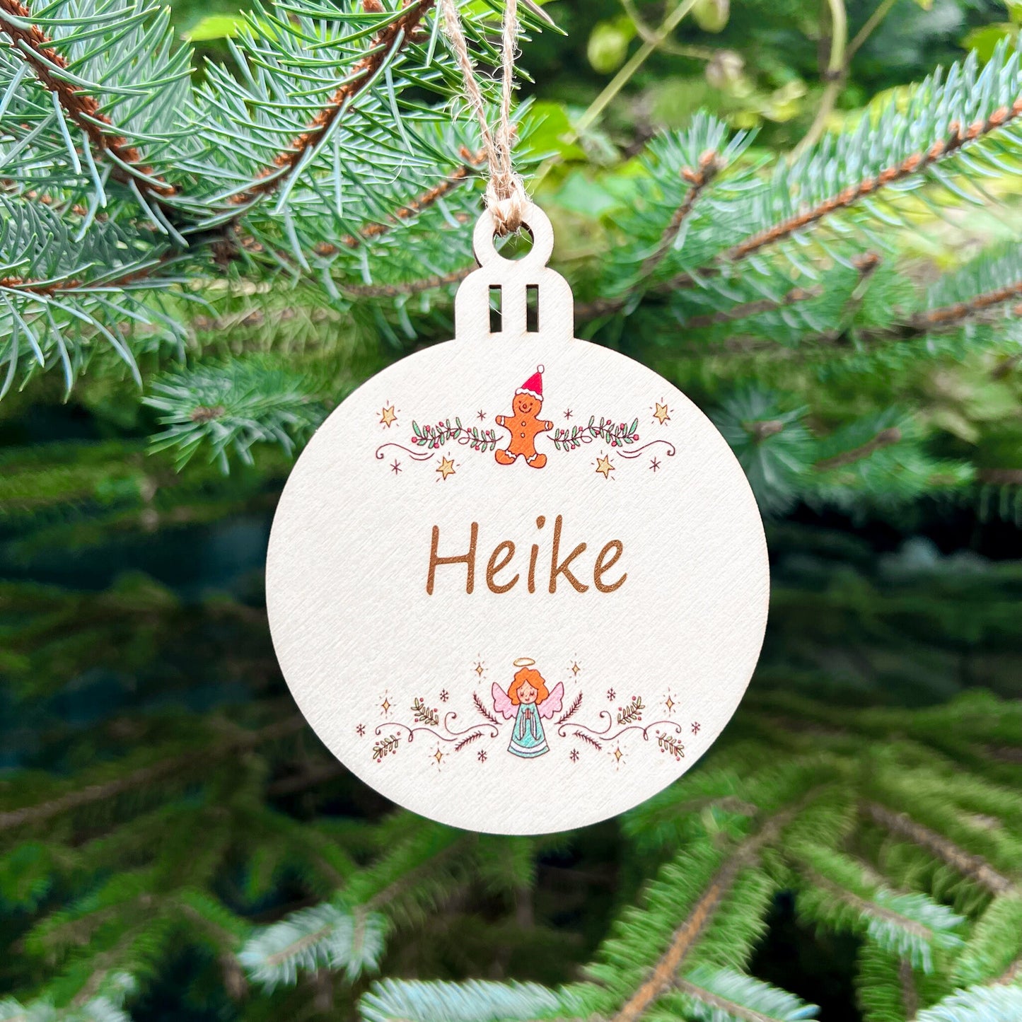 Weihnachtsbaumkugel aus Holz - UV Druck