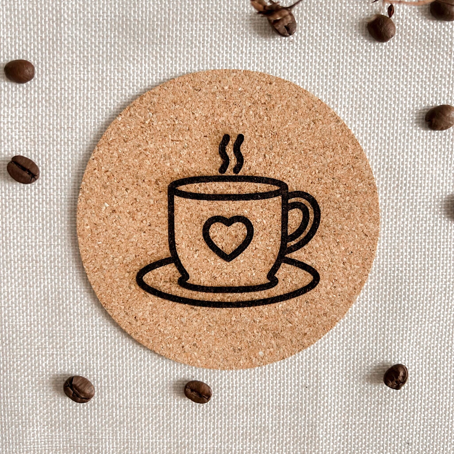 Untersetzer aus Kork - Kaffee Motive - Lasergraviert