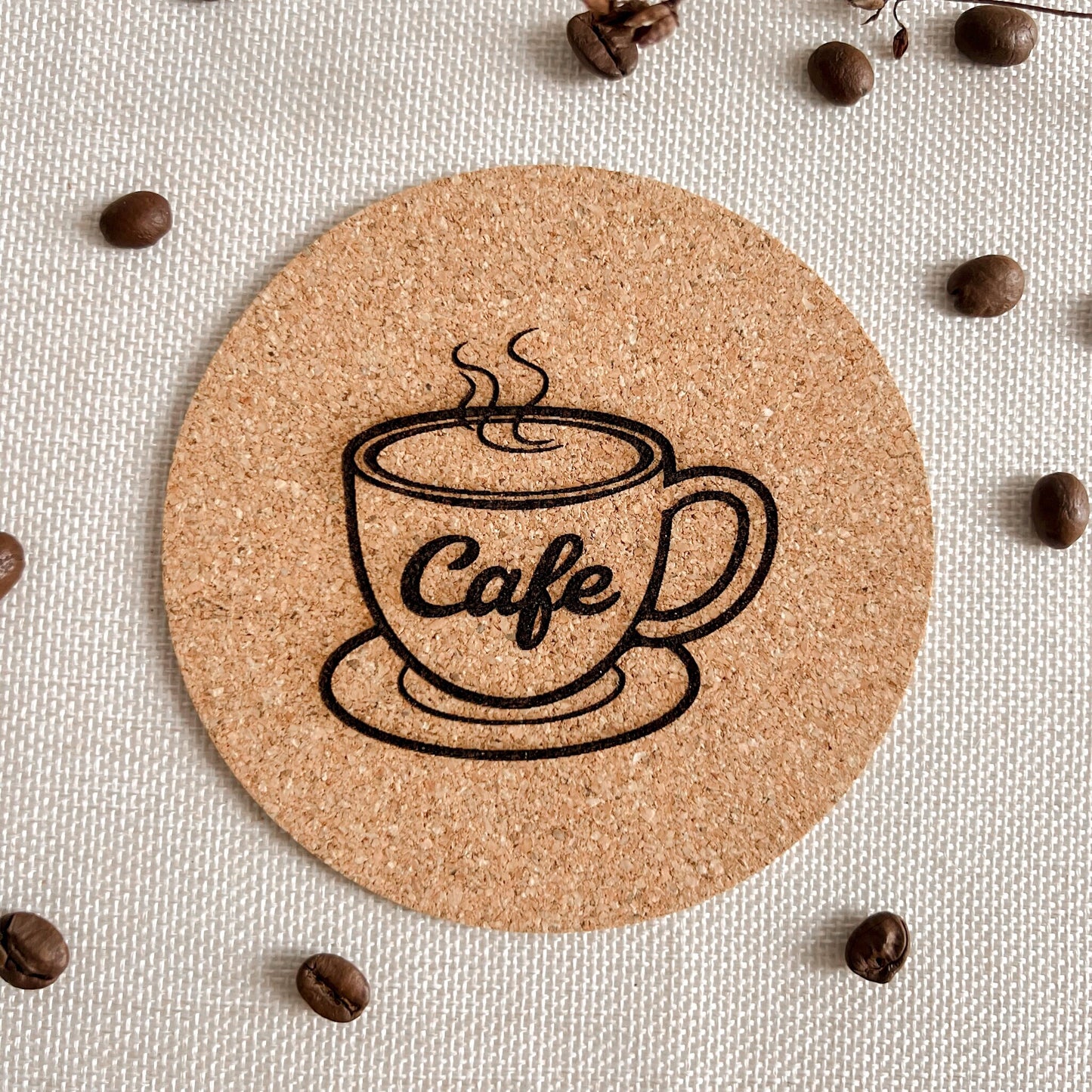 Untersetzer aus Kork - Kaffee Motive - Lasergraviert