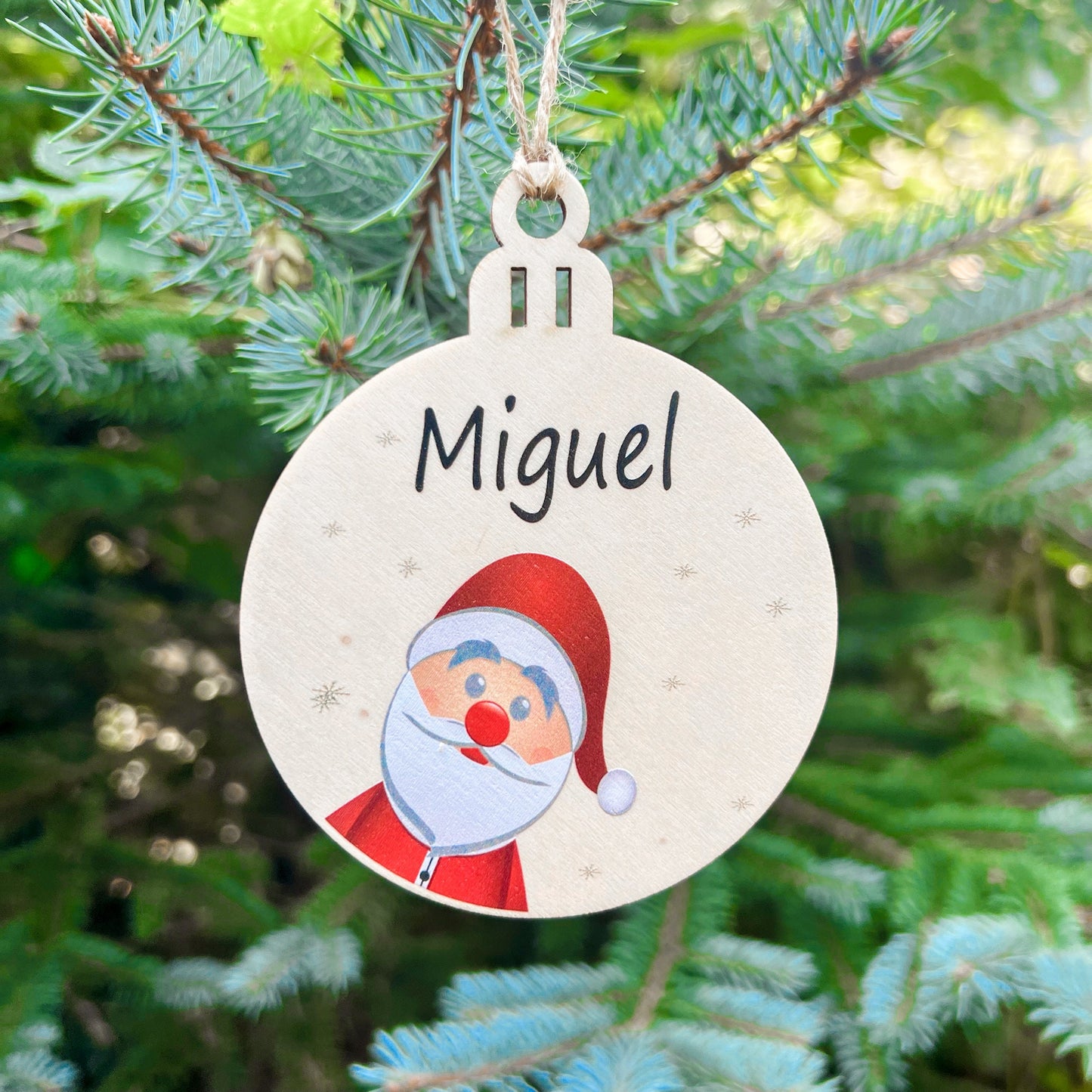 Weihnachtsbaumkugel aus Holz - UV Druck