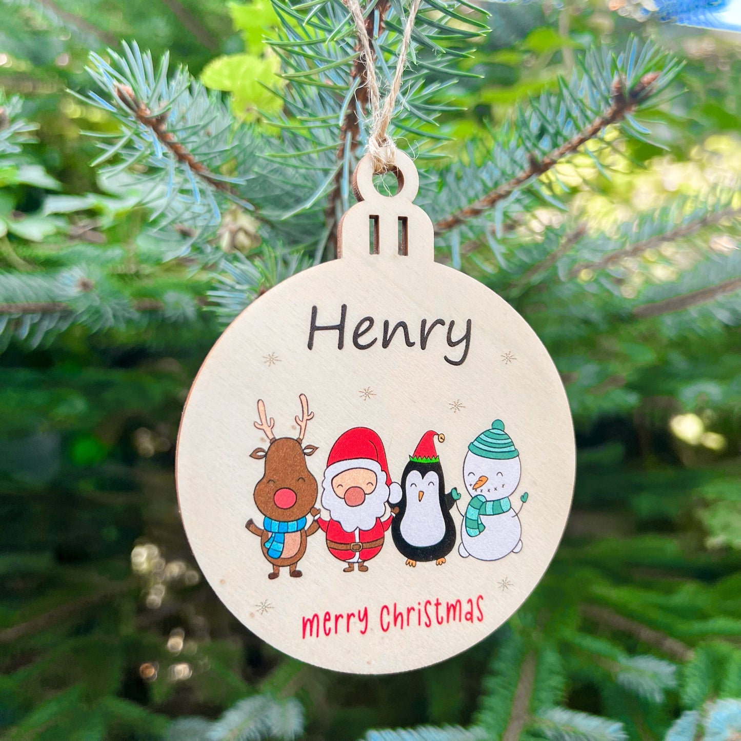 Weihnachtsbaumkugel aus Holz - UV Druck