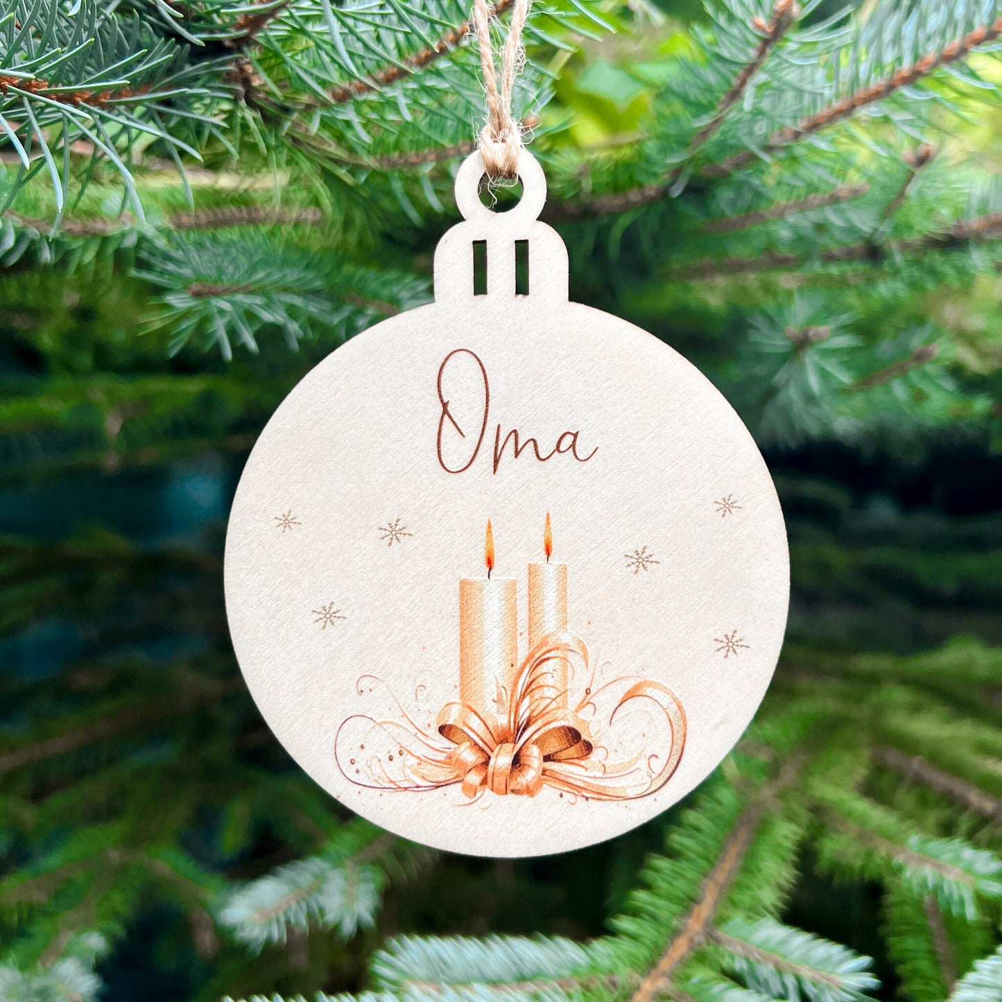 Weihnachtsbaumkugel aus Holz - UV Druck