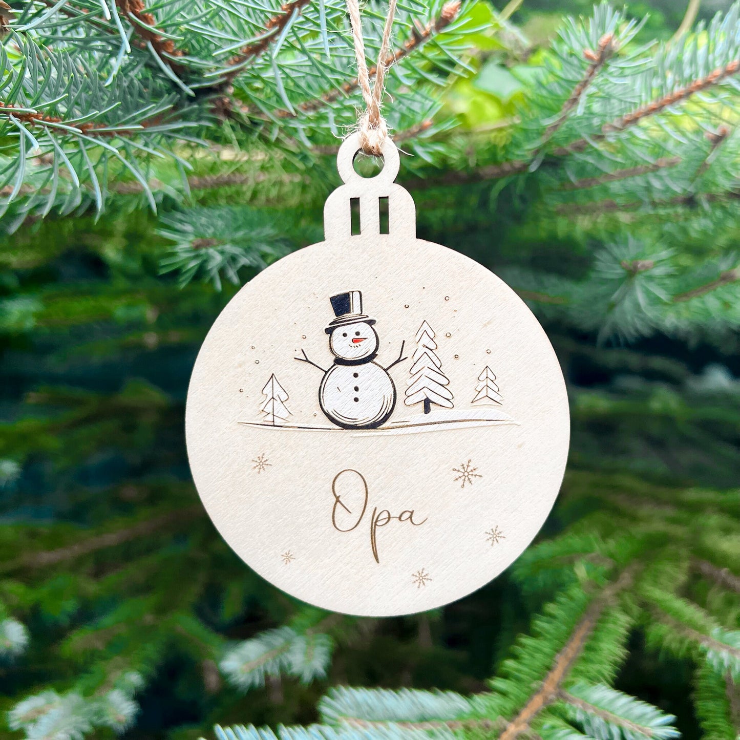 Weihnachtsbaumkugel aus Holz - UV Druck