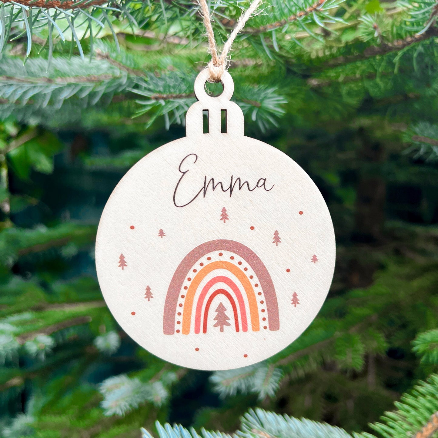 Weihnachtsbaumkugel aus Holz - UV Druck
