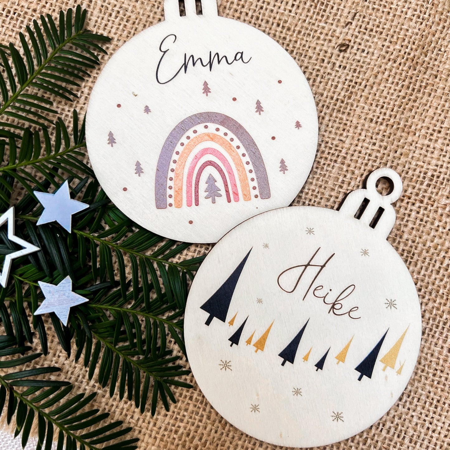 Weihnachtsbaumkugel aus Holz - UV Druck