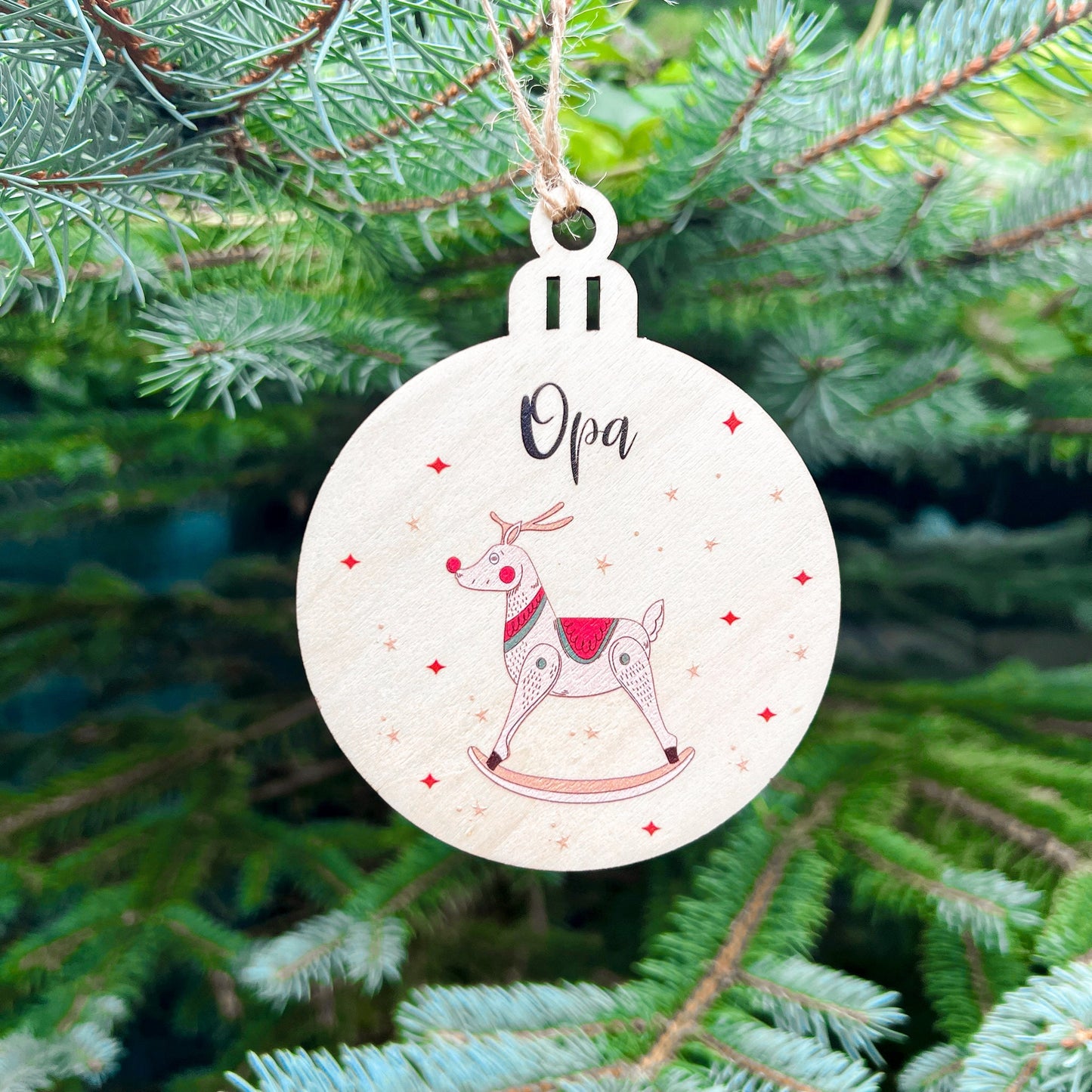 Weihnachtsbaumkugel aus Holz - UV Druck