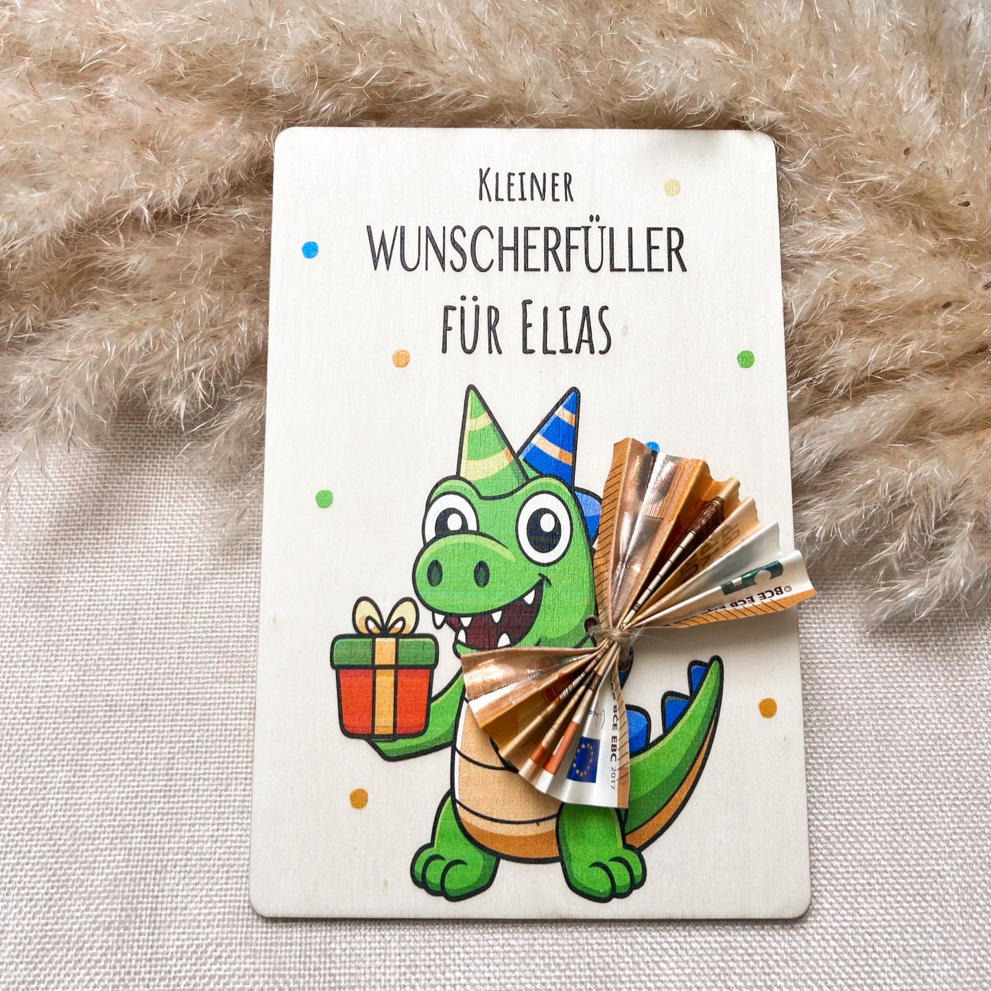 Geldgeschenk für Kinder personalisiert mit Name Wunschefüller, Geschenk zur Babyparty, Geburtstag oder Weihnachten Geldgeschenk Taufe 1