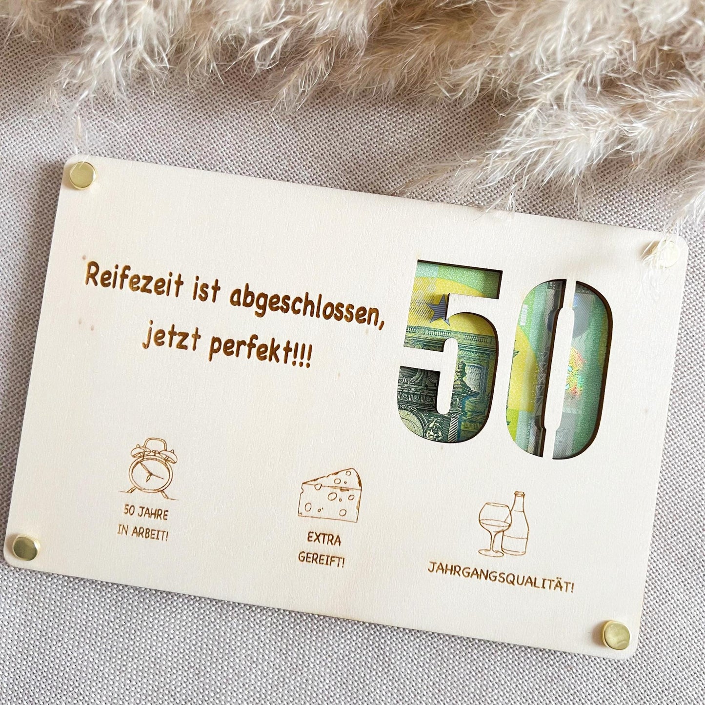 Geburtstagskarte - Reifezeit abgeschlossen - Lasergraviert