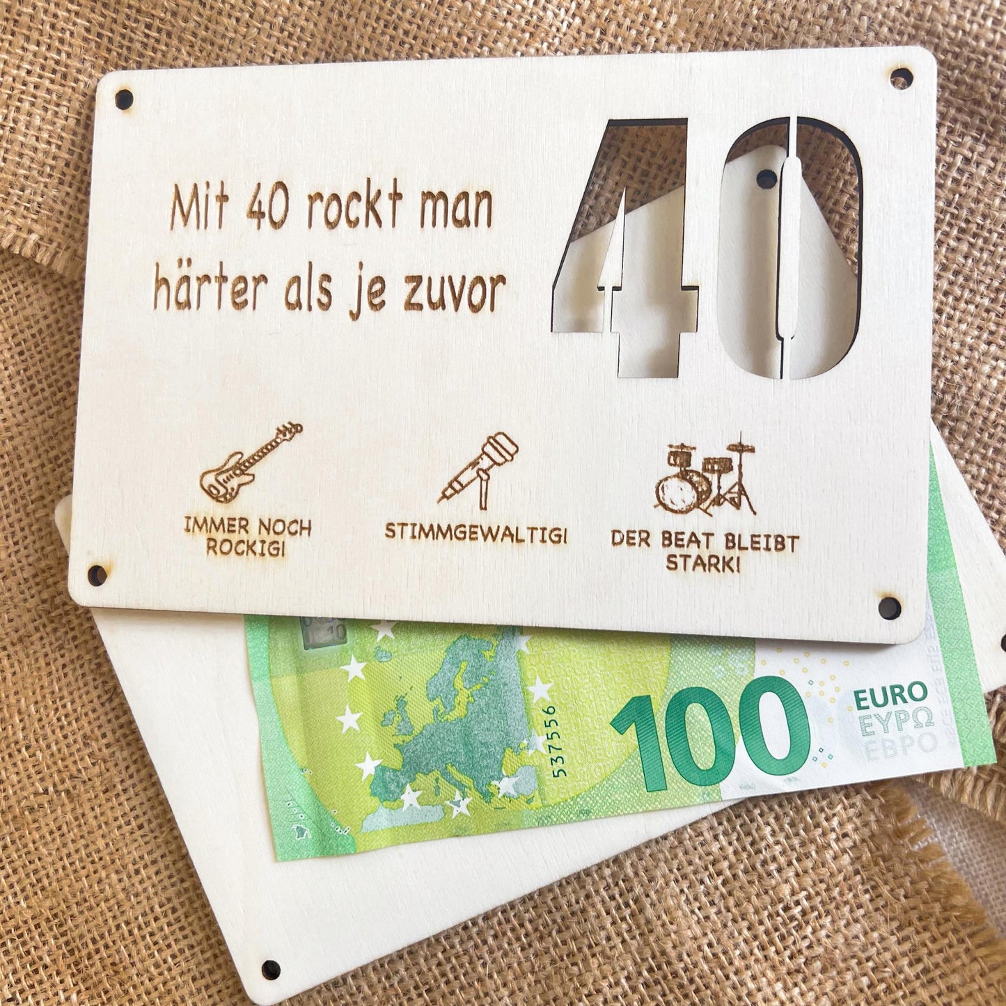 Geburtstagskarte - Hart rocken - Lasergraviert