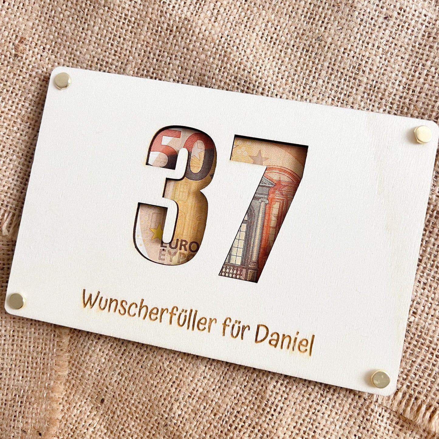 Geburtstagskarte - Wunscherfüller Zahl - Lasergravur