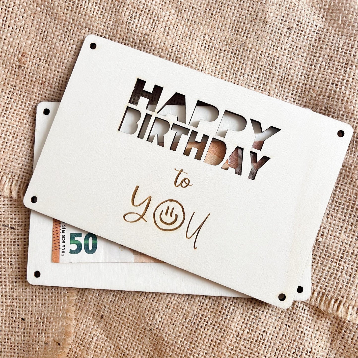 Geburtstagskarte - Happy Birthday to you - Lasergraviert
