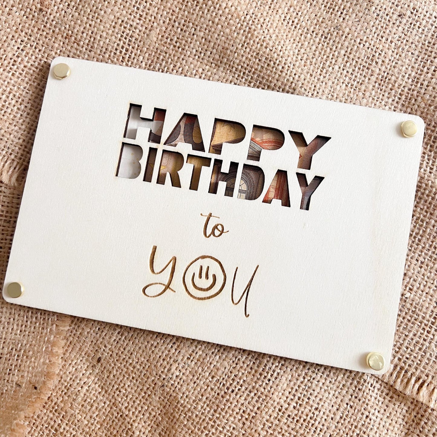 Geburtstagskarte - Happy Birthday to you - Lasergraviert