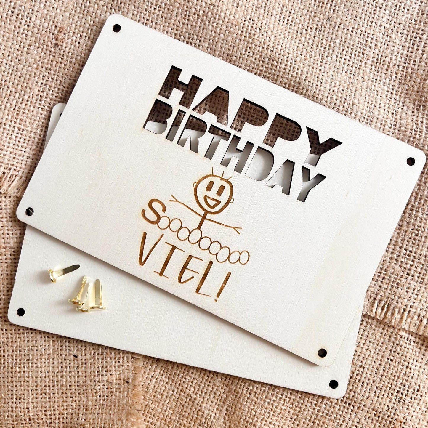 Geburtstagskarte - Happy Birthday Soooooo viel - Lasergraviert