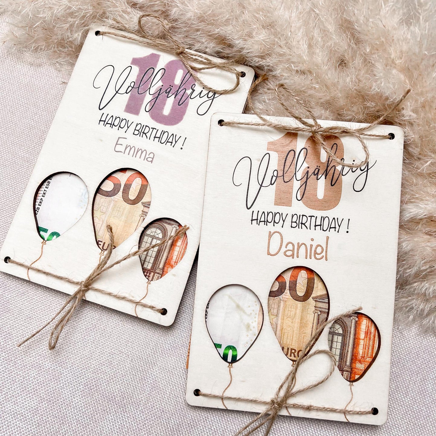 Geburtstagskarte 18 - Happy Birthday Hochkant Ballons - UV-Druck