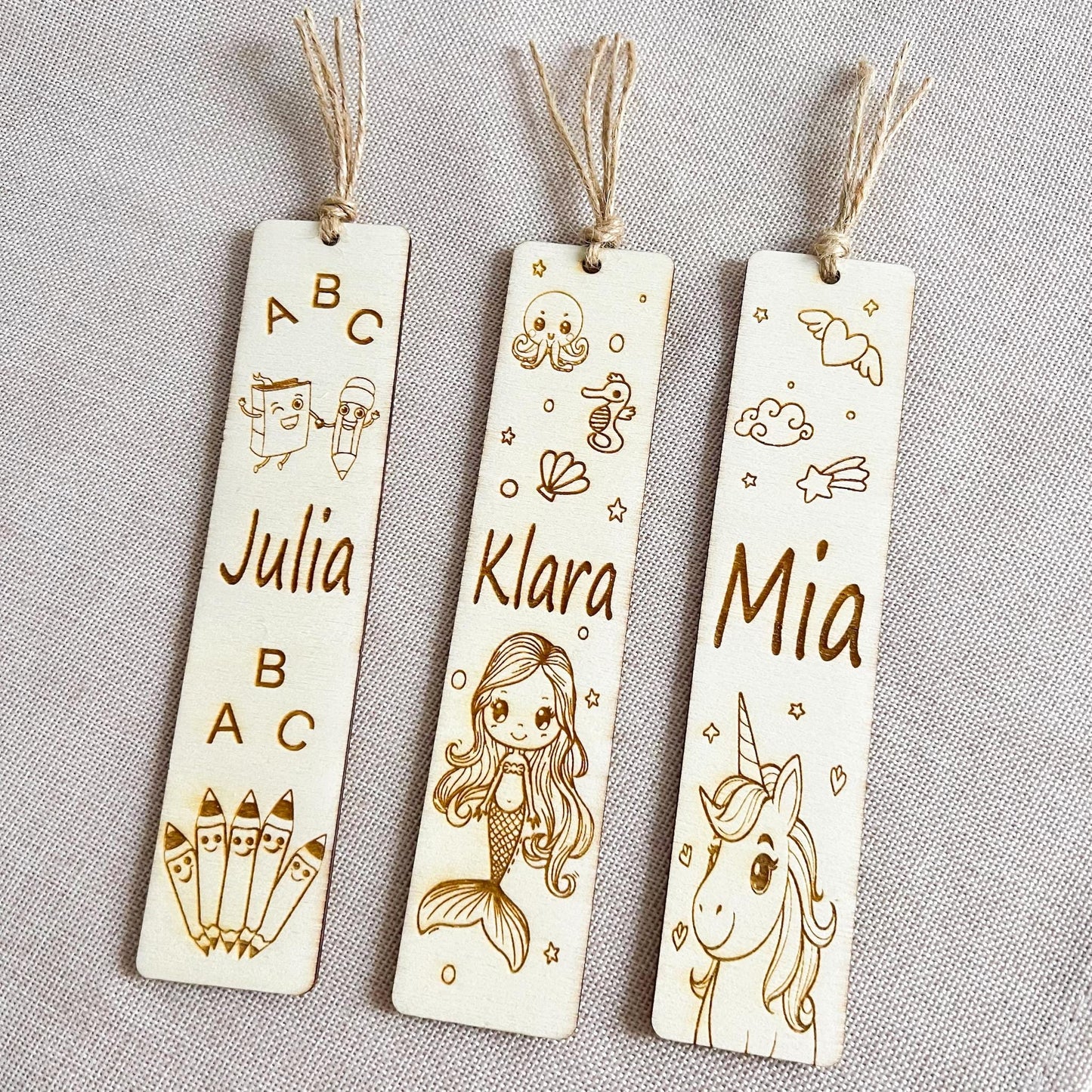 Lesezeichen für Kinder - Lasergraviert