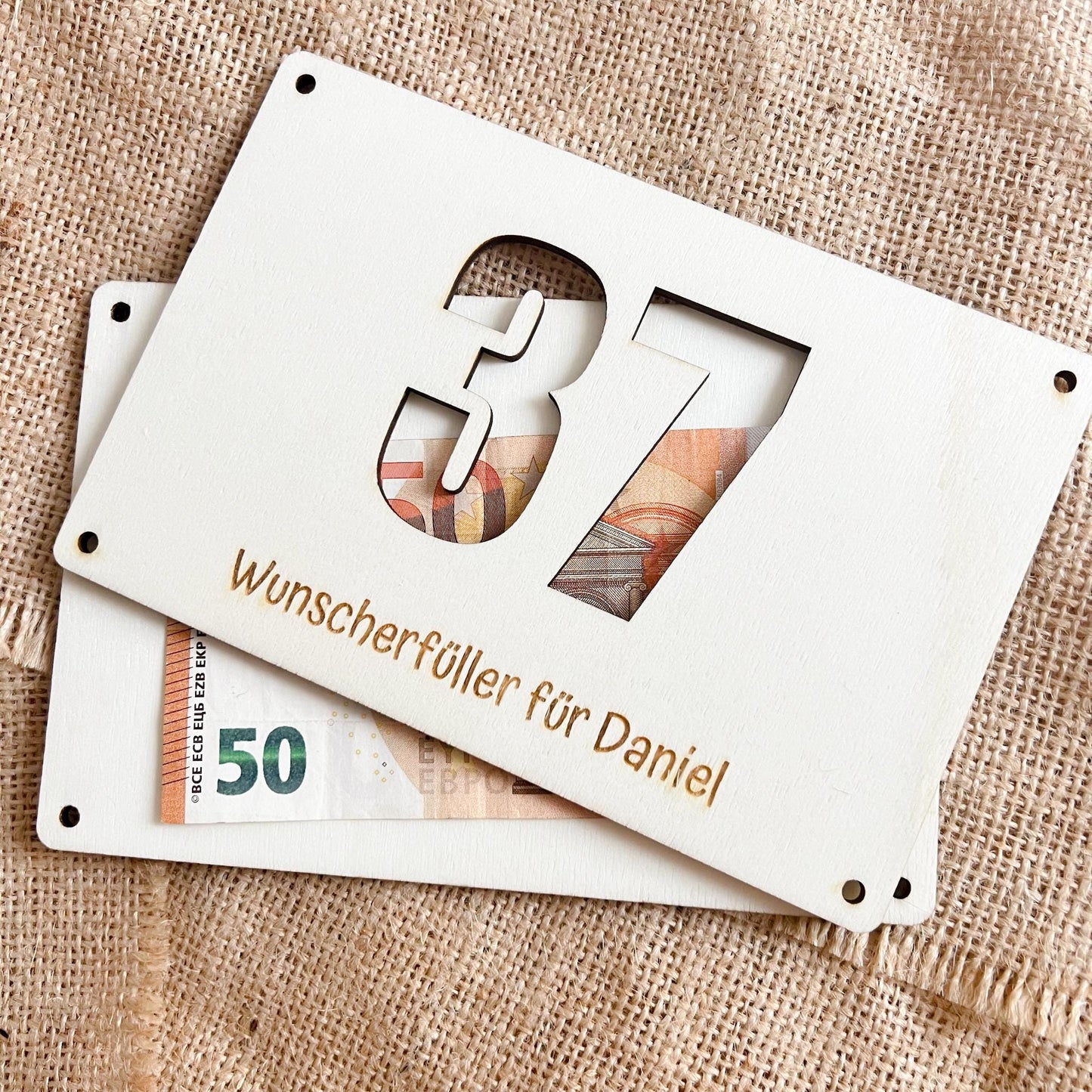 Geburtstagskarte - Wunscherfüller Zahl - Lasergravur