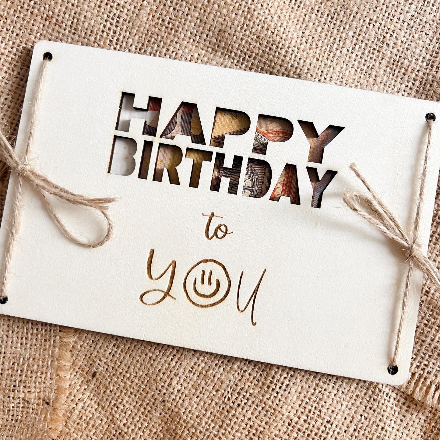 Geburtstagskarte - Happy Birthday to you - Lasergraviert