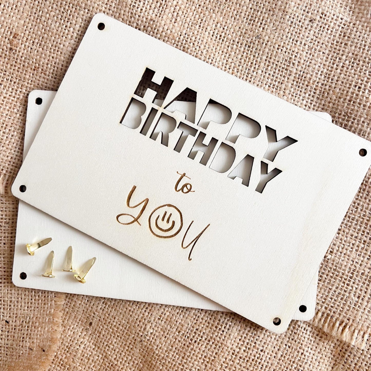 Geburtstagskarte - Happy Birthday to you - Lasergraviert