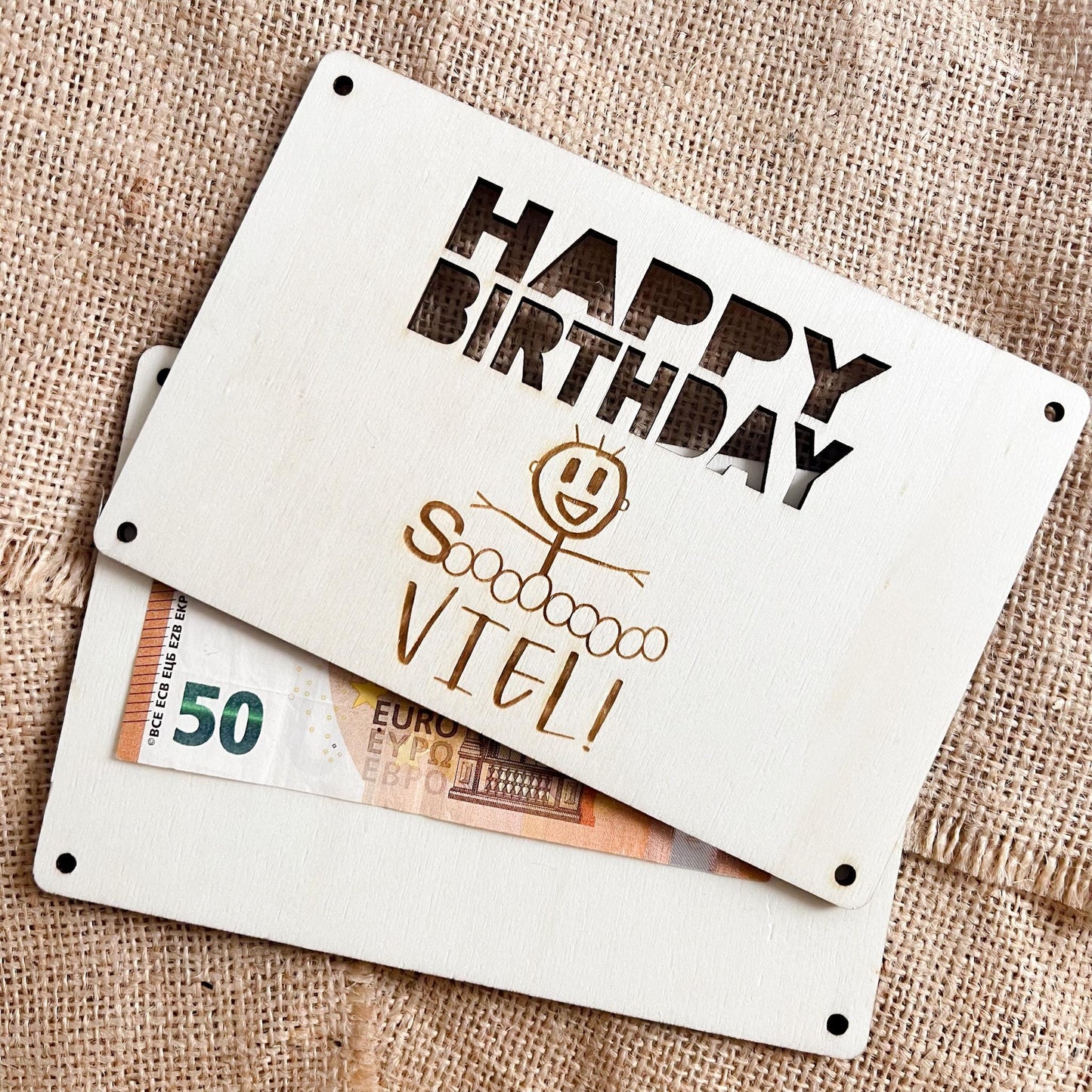 Geburtstagskarte - Happy Birthday Soooooo viel - Lasergraviert