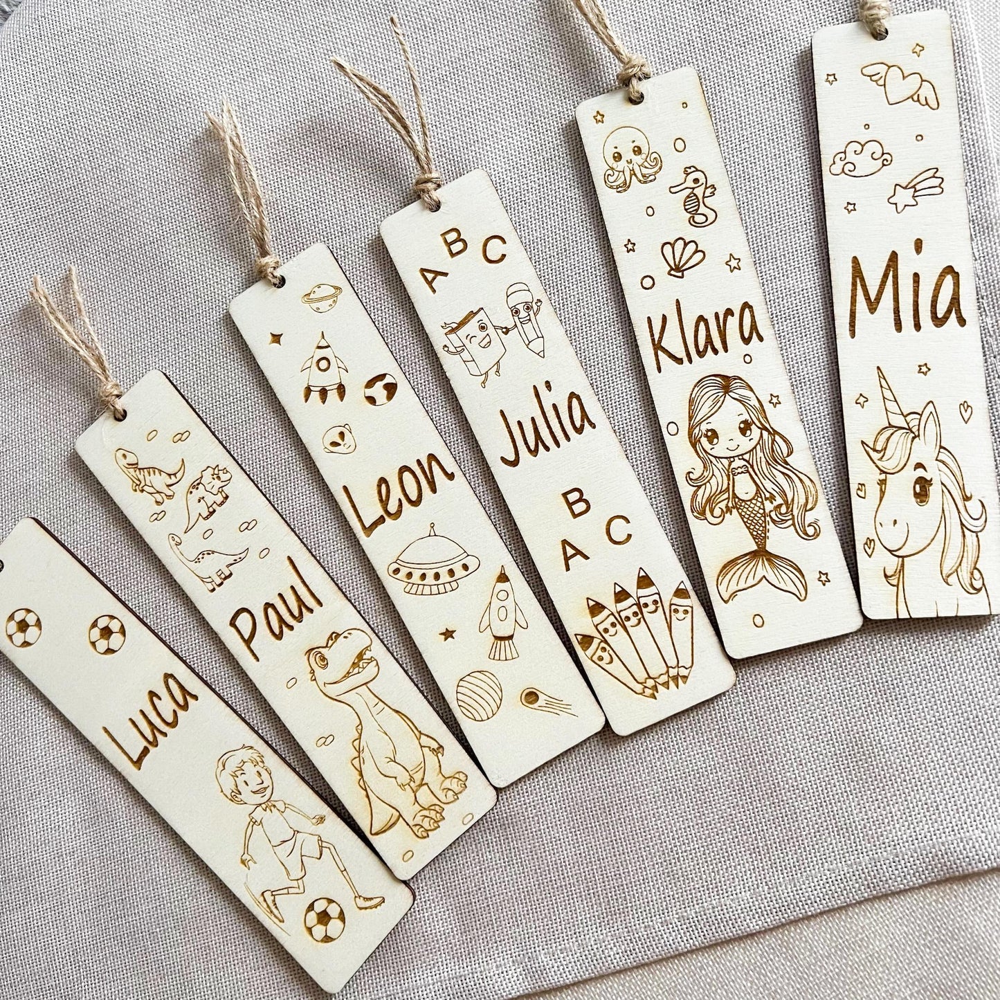 Lesezeichen für Kinder - Lasergraviert