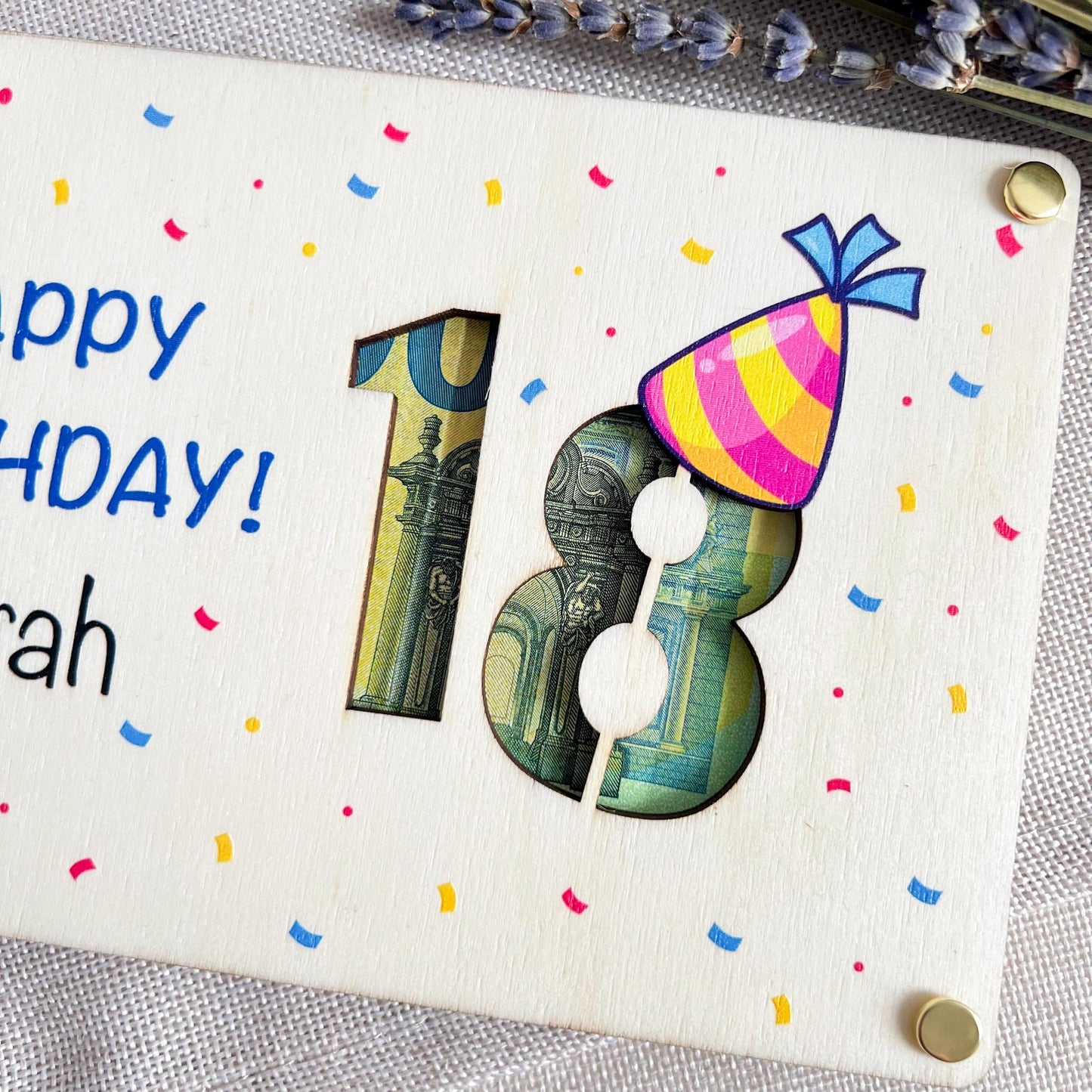 Geburtstagskarte 18 - Happy Birthday - UV-Druck