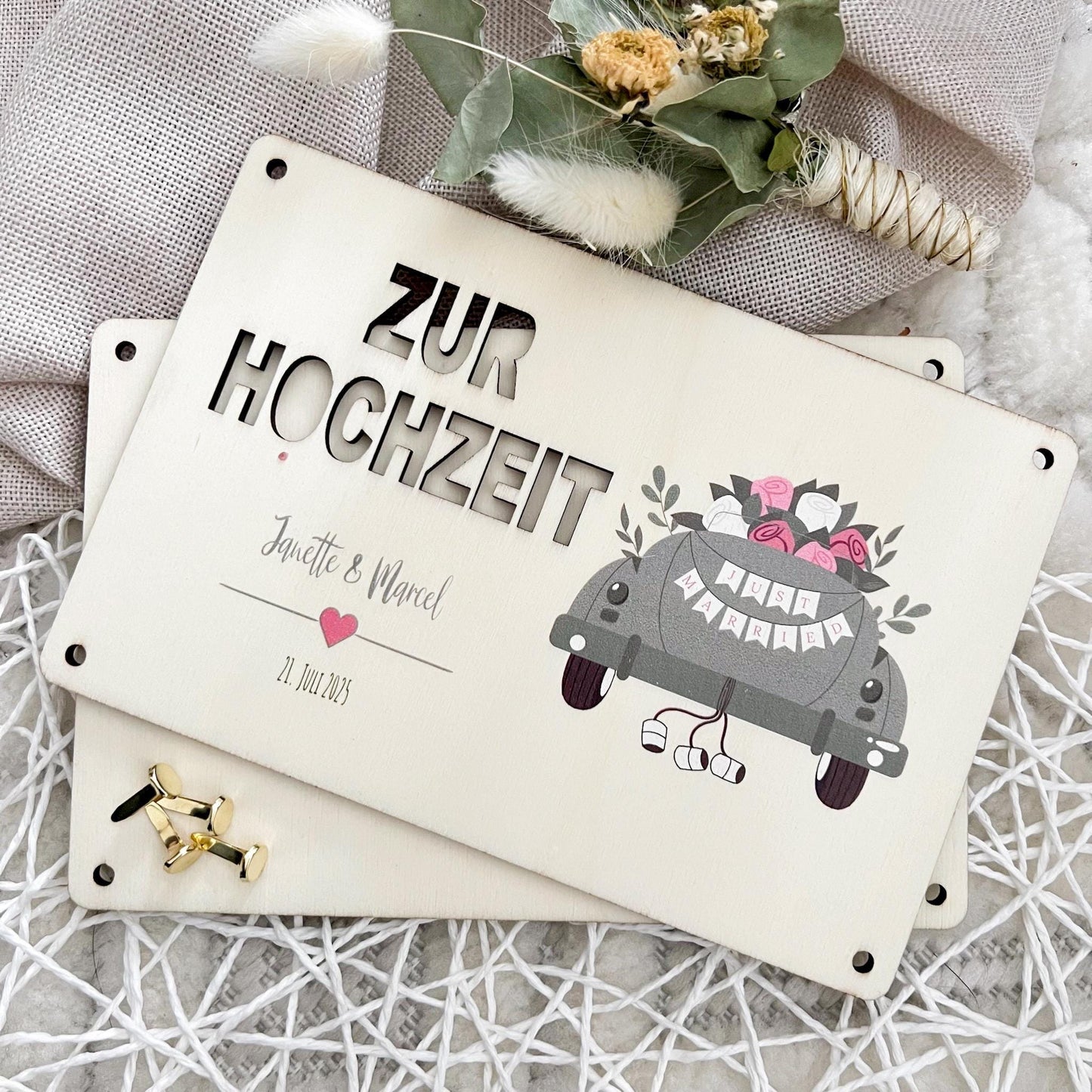 Geschenkkarte Hochzeit - Hochzeitsauto