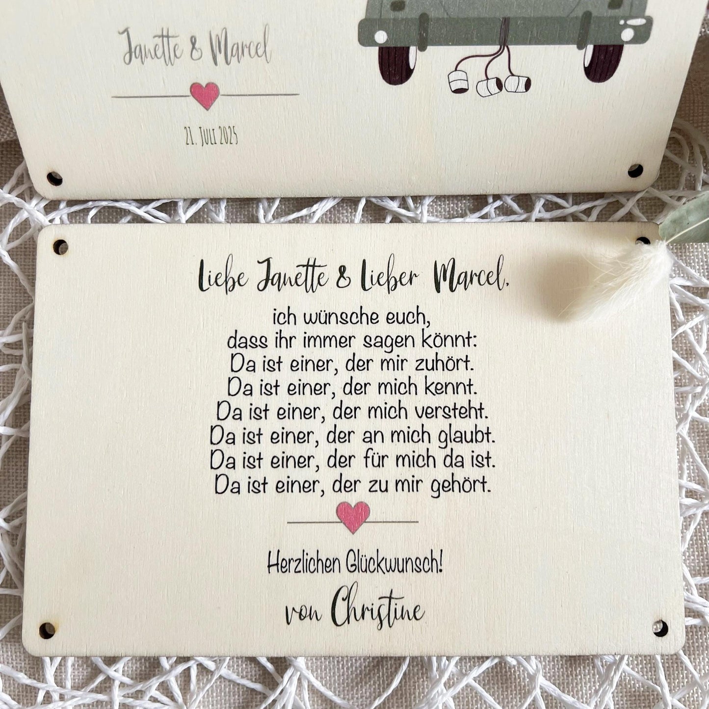 Geschenkkarte Hochzeit - Hochzeitsauto