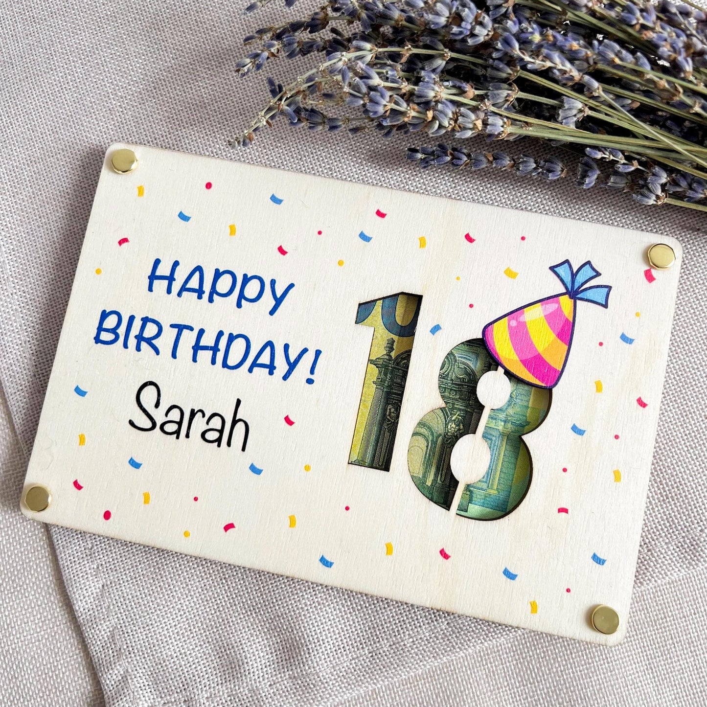 Geburtstagskarte 18 - Happy Birthday - UV-Druck