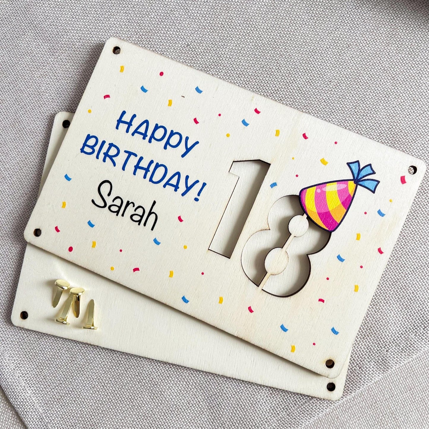 Geburtstagskarte 18 - Happy Birthday - UV-Druck