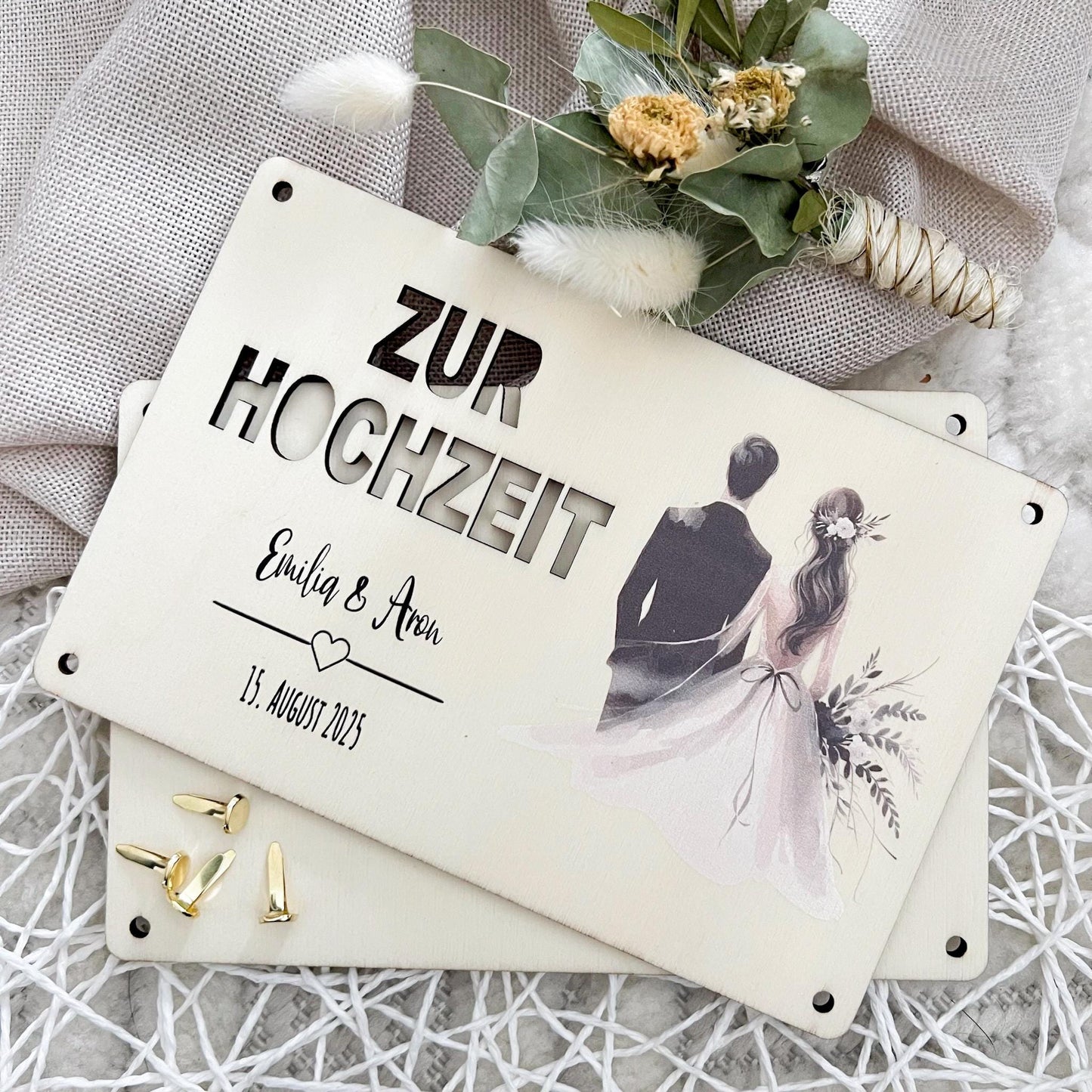 Geschenkkarte Hochzeit - Brautpar - UV-Druck