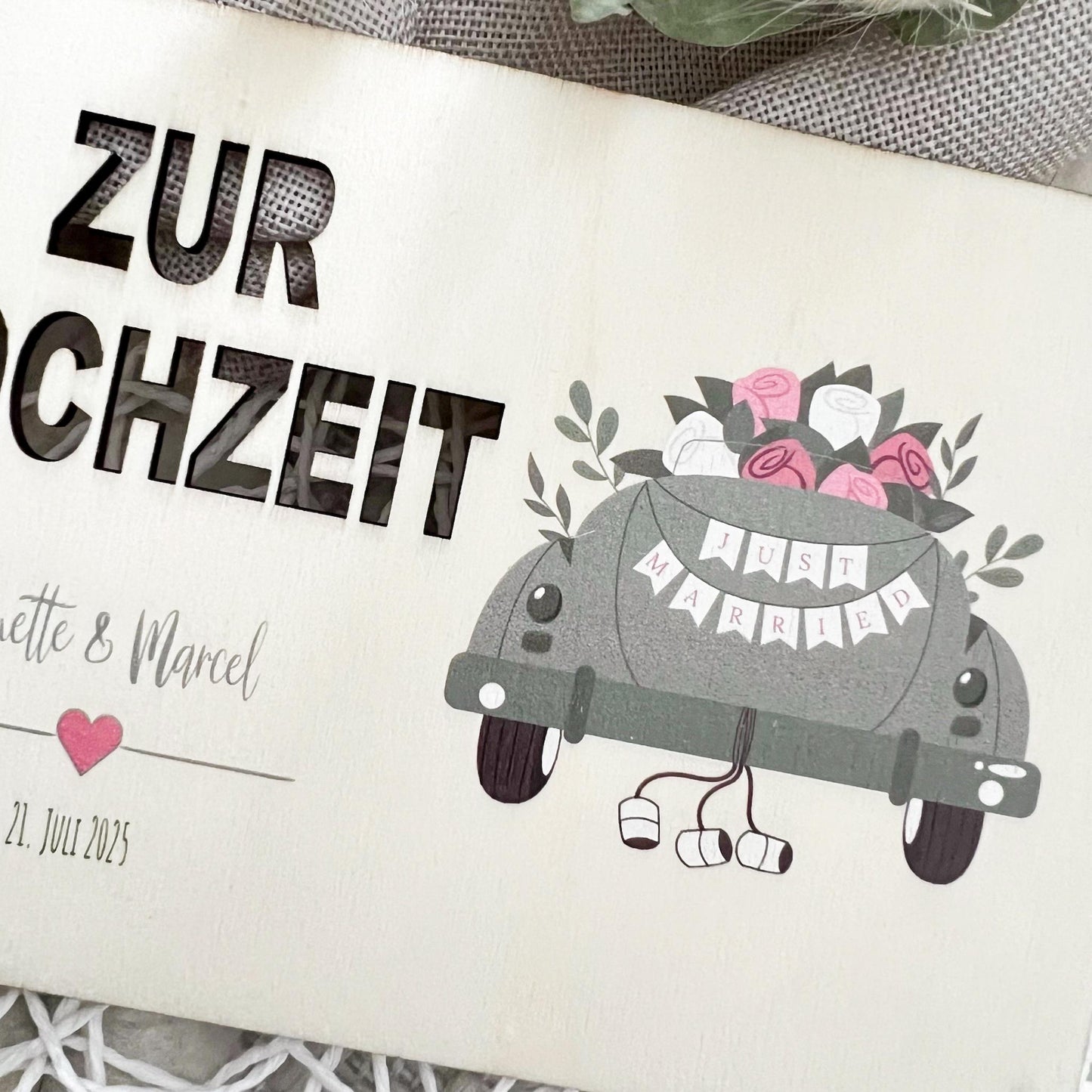 Geschenkkarte Hochzeit - Hochzeitsauto