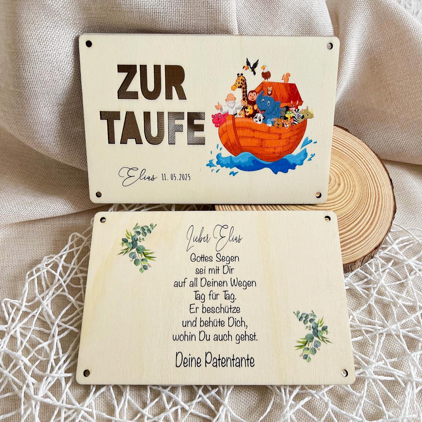 Geschenkkarte zur Taufe - Arche - UV-Druck