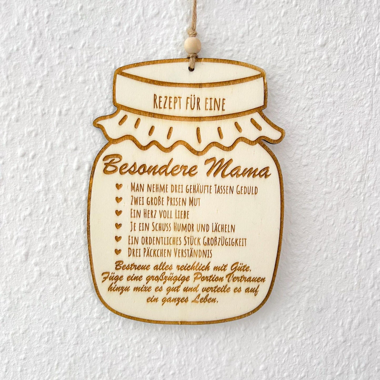 Rezept besondere Mama - Marmeladenglas - Lasergraviert