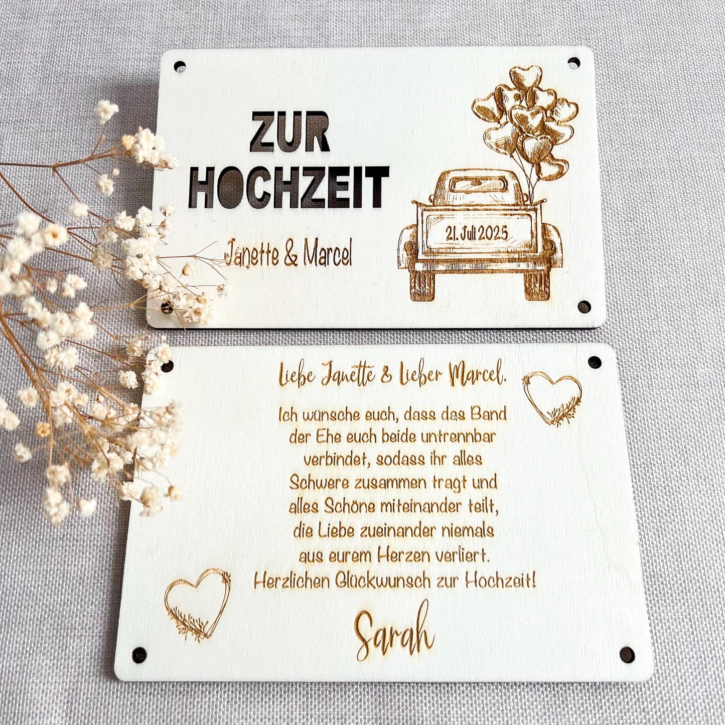 Geschenkkarte Hochzeit - Hochzeitsauto