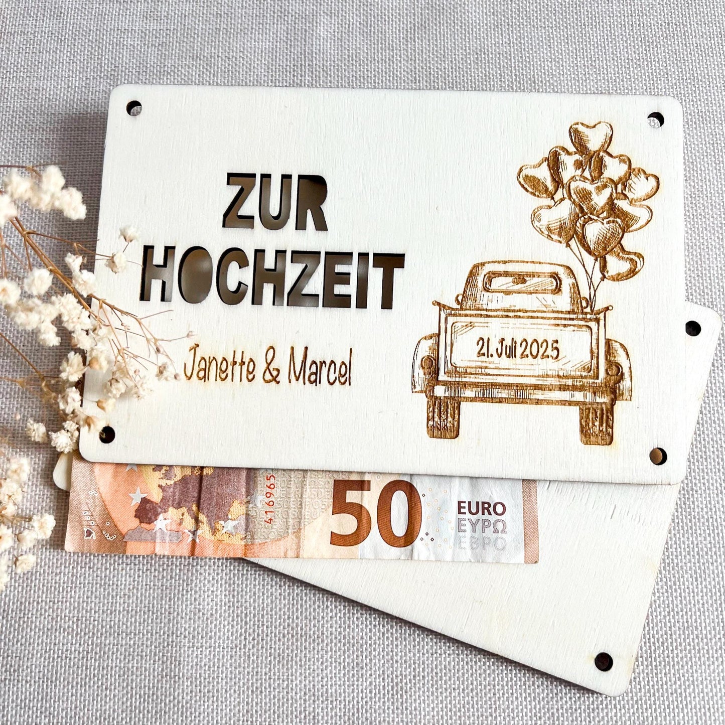 Geschenkkarte Hochzeit - Hochzeitsauto