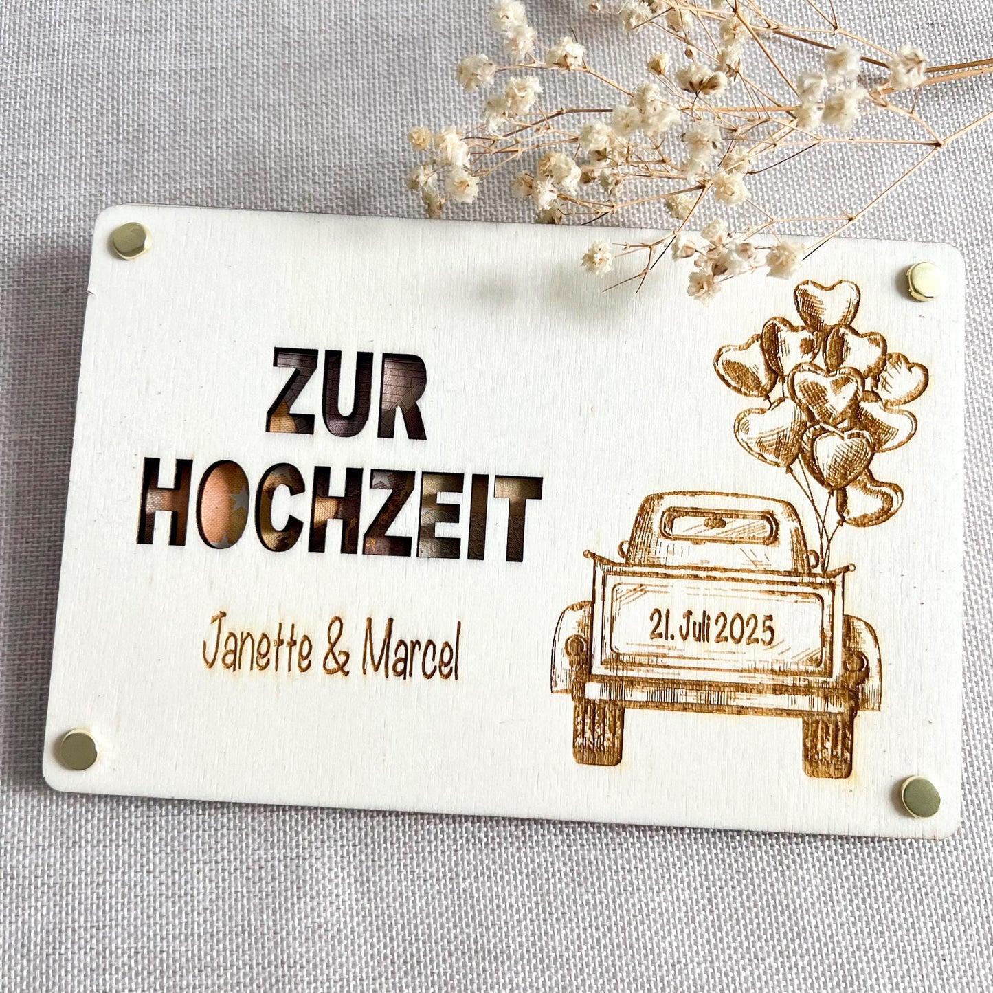Geschenkkarte Hochzeit - Hochzeitsauto