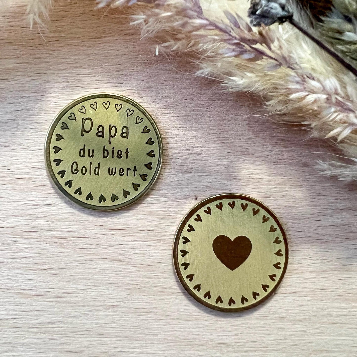 Vatertag Geschenk personalisiert - personalisierte Münze zum Vatertag - Glücksbringer für Papa oder Opa zum Geburtstag - Vatertag 2025