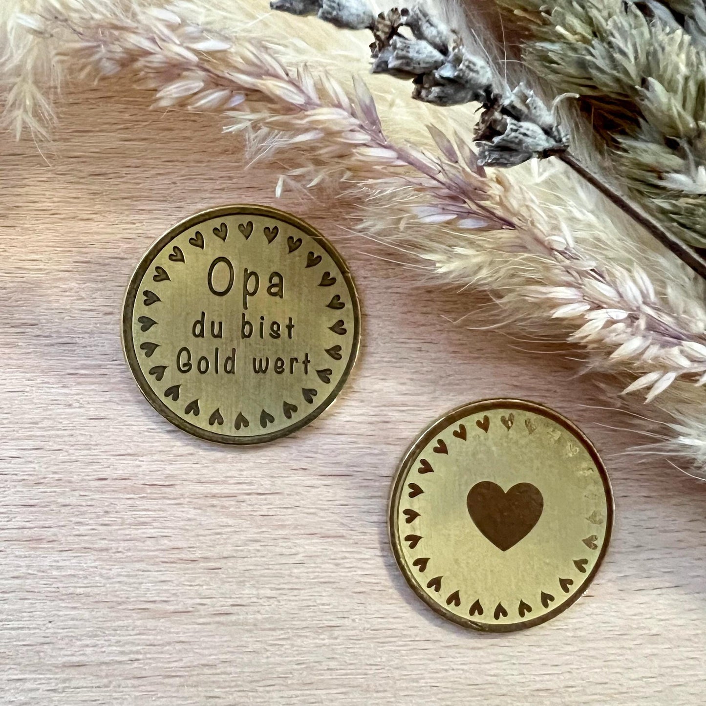Vatertag Geschenk personalisiert - personalisierte Münze zum Vatertag - Glücksbringer für Papa oder Opa zum Geburtstag - Vatertag 2025
