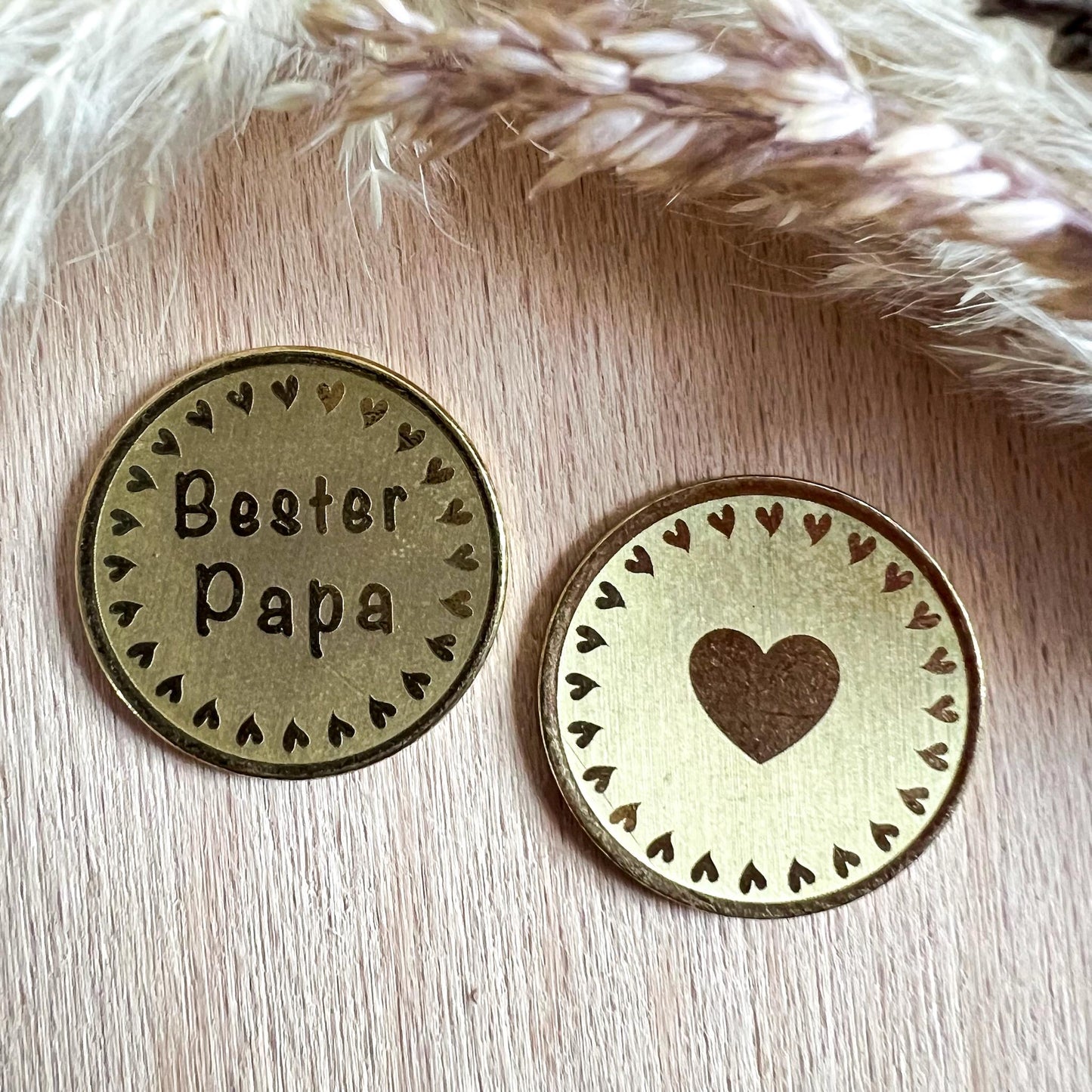 Vatertag Geschenk personalisiert - personalisierte Münze zum Vatertag - Glücksbringer für Papa oder Opa zum Geburtstag - Vatertag 2025