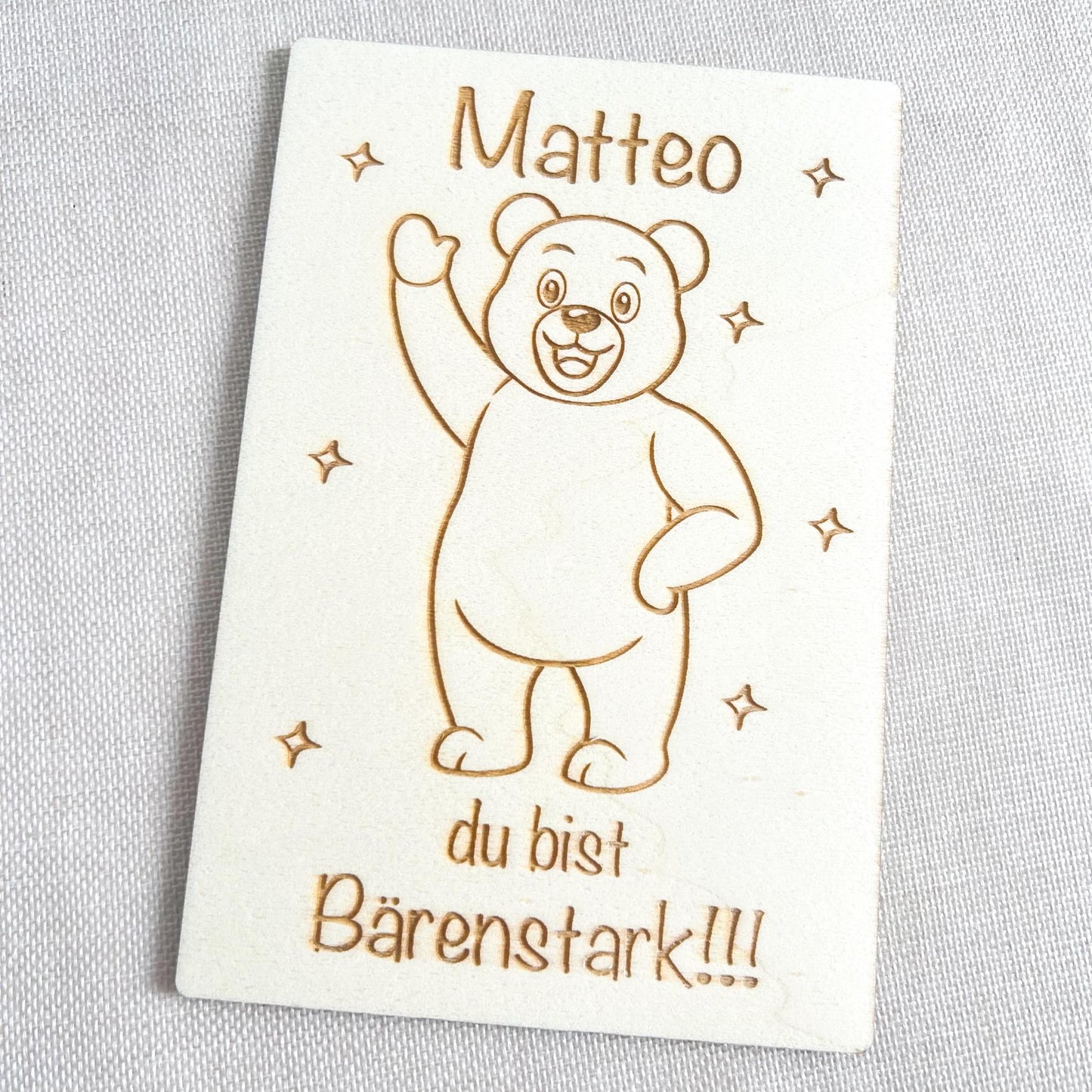 Geschankkarte Einschulung - Lasergravur