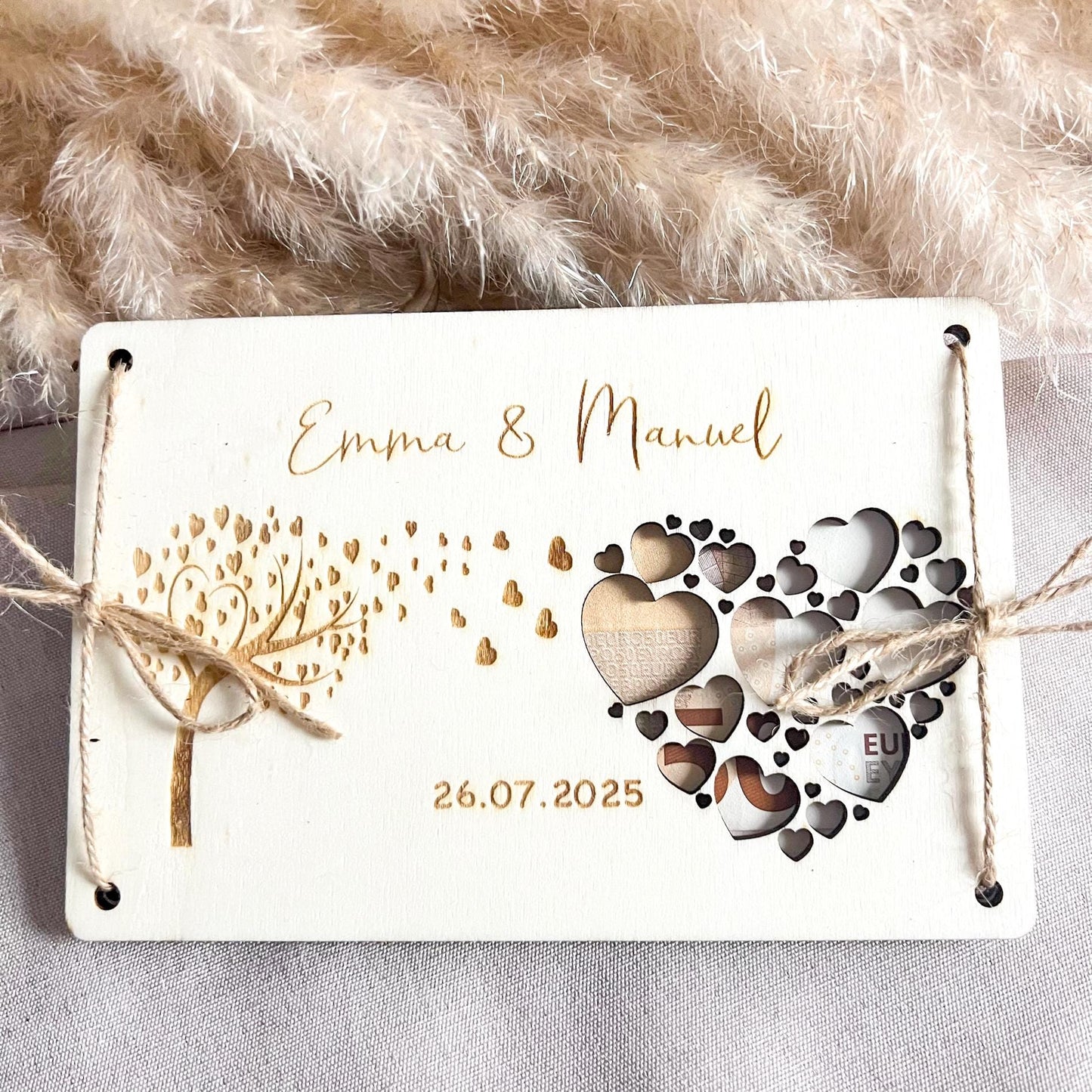 Geschenkkarte Hochzeit - Baum - Lasergraviert