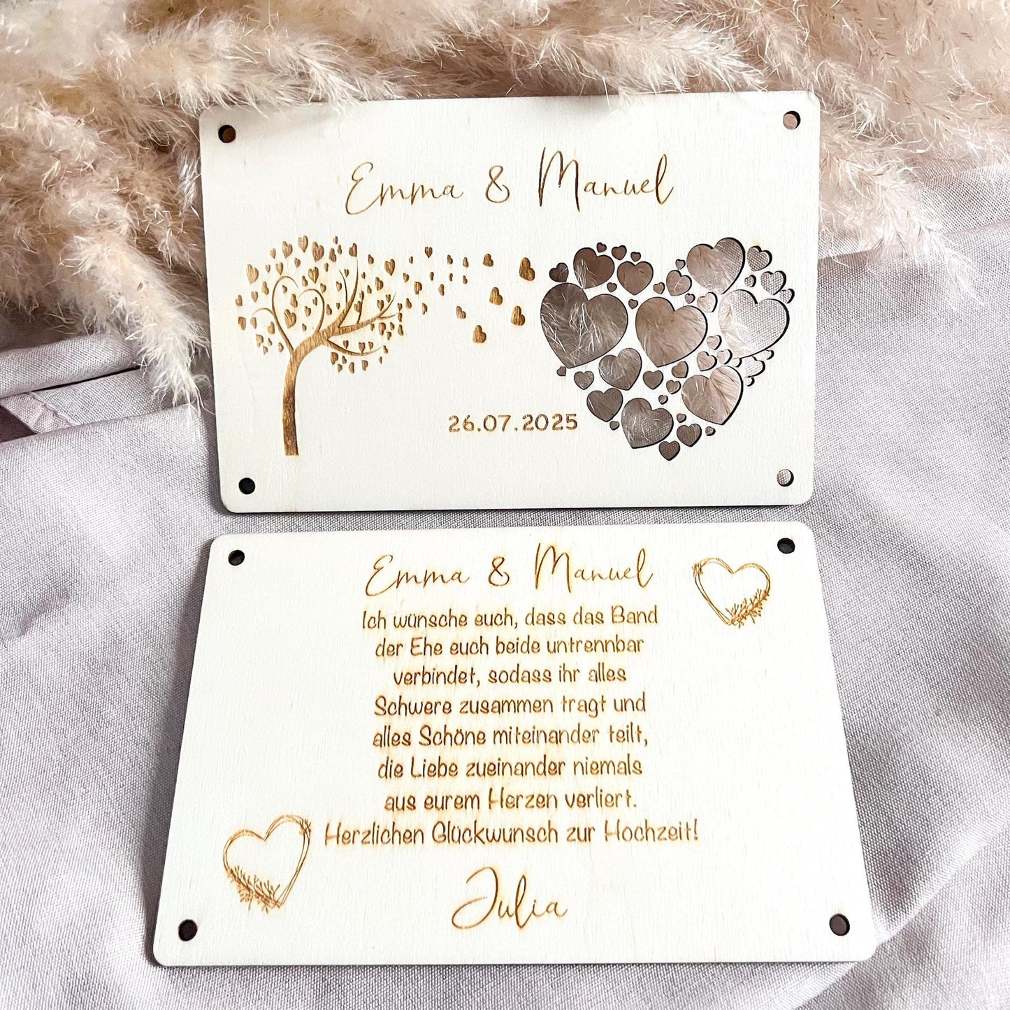 Geschenkkarte Hochzeit - Baum - Lasergraviert